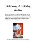 10 điều ông bố trẻ không nên làm