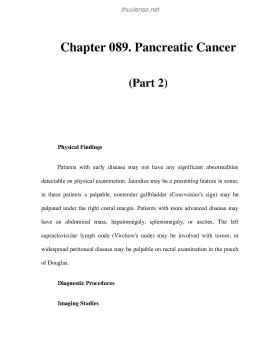 Chapter 089. Pancreatic Cancer (Part 2)