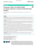 Prognostic effect of lncRNA SNHG7 on cancer outcome: A meta and bioinformatic analysis