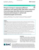 Percent change in apparent difusion coefcient and plasma EBV DNA after induction chemotherapy identifies distinct prognostic response phenotypes in advanced nasopharyngeal carcinoma