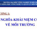 Chương 1: Định nghĩa - khái niệm cơ bản về môi trường