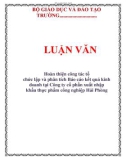 LUẬN VĂN: Hoàn thiện công tác tổ chức lập và phân tích Báo cáo kết quả kinh doanh tại Công ty cổ phần xuất nhập khẩu thực phẩm công nghiệp Hải Phòng