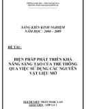 SKKN: Biện pháp phát triển khả năng sáng tạo của trẻ thông qua việc sử dụng các nguyên vật liệu mở