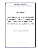 Luận văn Thạc sĩ Kinh tế: Phân tích các yếu tố ảnh hưởng đến sự tham gia của người lao động vào việc làm phi nông nghiệp ở nông thôn huyện Cầu Ngang, tỉnh Trà Vinh