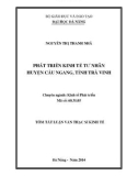 Tóm tắt luận văn Thạc sĩ Kinh tế: Phát triển kinh tế tư nhân huyện Cầu Ngang, tỉnh Trà Vinh