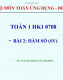 Bài giảng Toán 1: Bài 2 - Hàm số (SV)