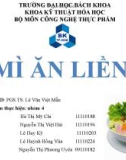 Bài giảng Công nghệ chế biến lương thực - Bài: Mì ăn liền