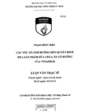 Luận văn Thạc sĩ Quản trị kinh doanh: Các yếu tố ảnh hưởng đến quyết định mua sản phẩm sữa chua có đường của Vinamilk