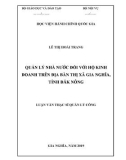 Luận văn Thạc sĩ Quản lý công: Quản lý nhà nước đối với hộ kinh doanh trên địa bàn thị xã Gia Nghĩa, tỉnh Đăk Nông