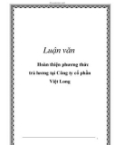 Luận văn: Hoàn thiện phương thức trả lương tại Công ty cổ phần Việt Long