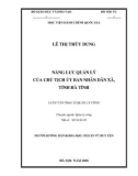 Luận văn Thạc sĩ Quản lý công: Năng lực quản lý của chủ tịch Ủy ban nhân dân xã ở tỉnh Hà Tĩnh