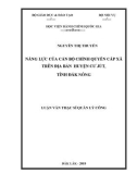 Luận văn Thạc sĩ Quản lý công: Năng lực của cán bộ chính quyền cấp xã trên địa bàn huyện Cư Jút, tỉnh Đắk Nông