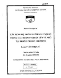 Luận văn Thạc sĩ Kế toán: Xây dựng hệ thống kiểm soát nội bộ trong các doanh nghiệp vừa và nhỏ tại thành phố Hồ Chí Minh