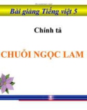 Bài giảng Chính tả: Nghe, viết: Chuỗi ngọc lam - Tiếng việt 5 - GV.N.T.Hồng