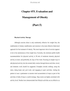 Chapter 075. Evaluation and Management of Obesity (Part 5)