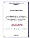 Luận văn Thạc sĩ Tài chính ngân hàng: Quản trị rủi ro cho vay tại Ngân hàng Nông nghiệp và Phát triển nông thôn Việt Nam chi nhánh huyện Hà Hòa Phú Thọ - Thực trạng và giải pháp