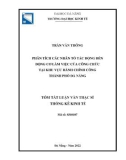 Tóm tắt luận văn Thạc sĩ Thống kê kinh tế: Phân tích các nhân tố tác động đến động cơ làm việc của công chức tại khu vực hành chính công thành phố Đà Nẵng