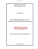 Luận văn Thạc sĩ Quản trị kinh doanh: Phát triển nguồn nhân lực tại Nhà máy Sữa đậu nành Việt Nam - VINASOY