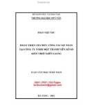 Luận văn Thạc sĩ Kế toán: Hoàn thiện tổ chức công tác kế toán tại Công ty TNHH một thành viên Xổ số Kiến thiết Kiên Giang