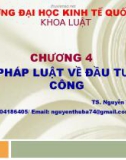 Bài giảng Luật đầu tư: Chương 4 - TS. Nguyễn Thu Ba