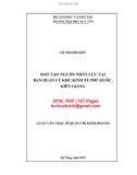 Luận văn Thạc sĩ Quản trị kinh doanh: Đào tạo nguồn nhân lực tại Ban quản lý Khu kinh tế Phú Quốc, Kiên Giang