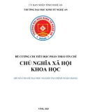 Đề cương chi tiết học phần Chủ nghĩa xã hội khoa học (Hệ đào tạo Đại học – Ngành: Tài chính - Ngân hàng) - Trường Đại học Kinh tế Nghệ An