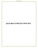 Quyết định số 2002/QĐ-UBND 2013