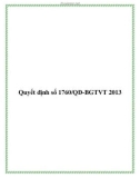 Quyết định số 1760/QĐ-BGTVT 2013