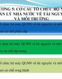 Bài giảng Quản lý nhà nước về tài nguyên và môi trường - Chương 5: Cơ cấu tổ chức bộ máy quản lý nhà nước về tài nguyên và môi trường (Năm 2022)