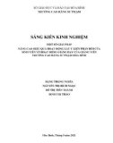 Sáng kiến kinh nghiệm: Một số giải pháp nâng cao hiệu quả hoạt động lấy ý kiến phản hồi của sinh viên về hoạt động giảng dạy của giảng viên trường Cao đẳng Sư Phạm Hòa Bình