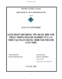 Luận văn tốt nghiệp: Giải pháp mở rộng tín dụng đối với phát triển doanh nghiệp vừa và nhỏ tại ngân hàng MHB chi nhánh Cần Thơ