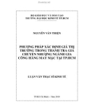 Luận văn Thạc sĩ Kinh tế: Phương pháp xác định giá thị trường trong thanh tra giá chuyển nhượng ngành gia công hàng may mặc