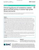 Clinical significance of metabolism-related genes and FAK activity in ovarian high-grade serous carcinoma