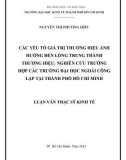 Luận văn Thạc sĩ Kinh tế: Các yếu tố giá trị thương hiệu ảnh hưởng đến lòng trung thành thương hiệu - Nghiên cứu trường hợp các trường đại học ngoài công lập tại thành phố Hồ Chí Minh