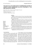 The quality of life score and its contributing factors of cancer patients undergoing palliative treatment at Thai Binh Oncology Center