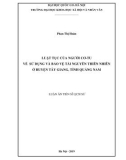 Luận án Tiến sĩ Lịch sử: Luật tục của người Cơ - Tu về sử dụng và bảo vệ tài nguyên thiên nhiên ở huyện Tây Giang, tỉnh Quảng Nam