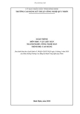 Giáo trình Kết cấu hàn (Nghề: Công nghệ hàn - Trình độ: Cao đẳng) - CĐ Kỹ thuật Công nghệ Quy Nhơn