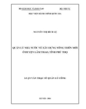 Luận văn Thạc sĩ Quản lý công: Quản lý nhà nước về xây dựng nông thôn mới ở huyện Lâm Thao, tỉnh Phú Thọ