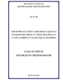 Luận án Tiến sĩ Quản trị kinh doanh: Ảnh hưởng của chất lượng dịch vụ quản lý vận hành nhà chung cư tới sự hài lòng của cư dân: Nghiên cứu tại Hà Nội và Hải Phòng