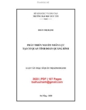 Luận văn Thạc sĩ Quản trị kinh doanh: Phát triển nguồn nhân lực tại Cơ quan Tỉnh Đoàn Quảng Bình