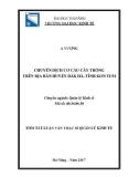 Tóm tắt luận văn Thạc sĩ Quản lý kinh tế: Chuyển dịch cơ cấu cây trồng trên địa bàn huyện Đắk Hà, tỉnh Kon Tum