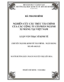 Luận văn Thạc sĩ Kinh tế: Nghiên cứu cấu trúc tài chính của các công ty cổ phần ngành xi măng tại Việt Nam