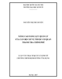 Luận văn Thạc sĩ Quản lý kinh tế: Nâng cao năng lực quản lý của cán bộ cấp vụ thuộc cơ quan Thanh tra Chính phủ