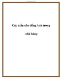 Các mẫu câu tiếng Anh trong nhà hàng