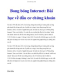 Bong bóng Internet: Bài học về đầu cơ chứng khoán