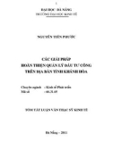 Tóm tắt Luận văn Thạc sĩ kinh tế: Các giải pháp hoàn thiện quản lý đầu tư công trên địa bàn tỉnh Khánh Hòa