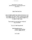 Luận án Tiến sĩ Kinh tế: Hoàn thiện kiểm tra và phân tích báo cáo tài chính với việc tăng cường quản trị tài chính trong các doanh nghiệp vừa và nhỏ ở Việt Nam