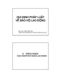 Bài giảng Qui định pháp luật về bảo hộ lao động - Phạm Công Tồn