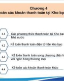 Bài giảng Kế toán công 2 - Chương 4: Kế toán các khoản thanh toán tại Kho bạc nhà nước