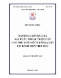 Luận án Tiến sĩ Y học: Đánh giá kết quả xa sau phẫu thuật triệt căn ung thư biểu mô tuyến dạ dày tại Bệnh viện Việt Đức